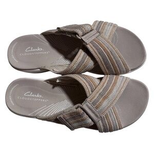 Clarks Cloudsteppers Women's Arla Wave Sandals, Beige Combi - size 7